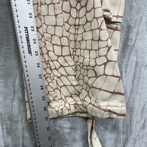 MANIERE DE VOIR Women's cargo Pants Size US 6 Wide Leg Beige Crocodile Print - Picture 8 of 11